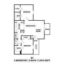 Two Bed Two Bath 1054 Sqft 05-510 floor plan